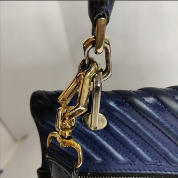 MaxMara Blue Black Crossbody Bag Purse - Picture 7 of 10